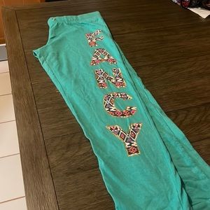 Cute blue yoga pants